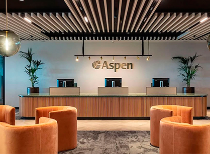 豐富色彩和獨特材質(zhì)肌理的辦公室裝修設(shè)計空間是怎樣的——Aspen